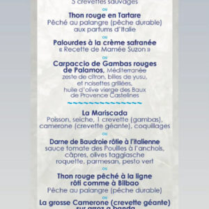 Menu Neptune (Restaurant Béziers)