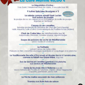 Menu La Cure Marine (Restaurant Béziers)