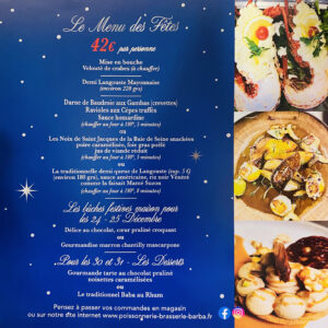 Le Menu des Fêtes (à emporter)