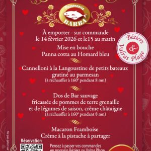Menu St Valentin